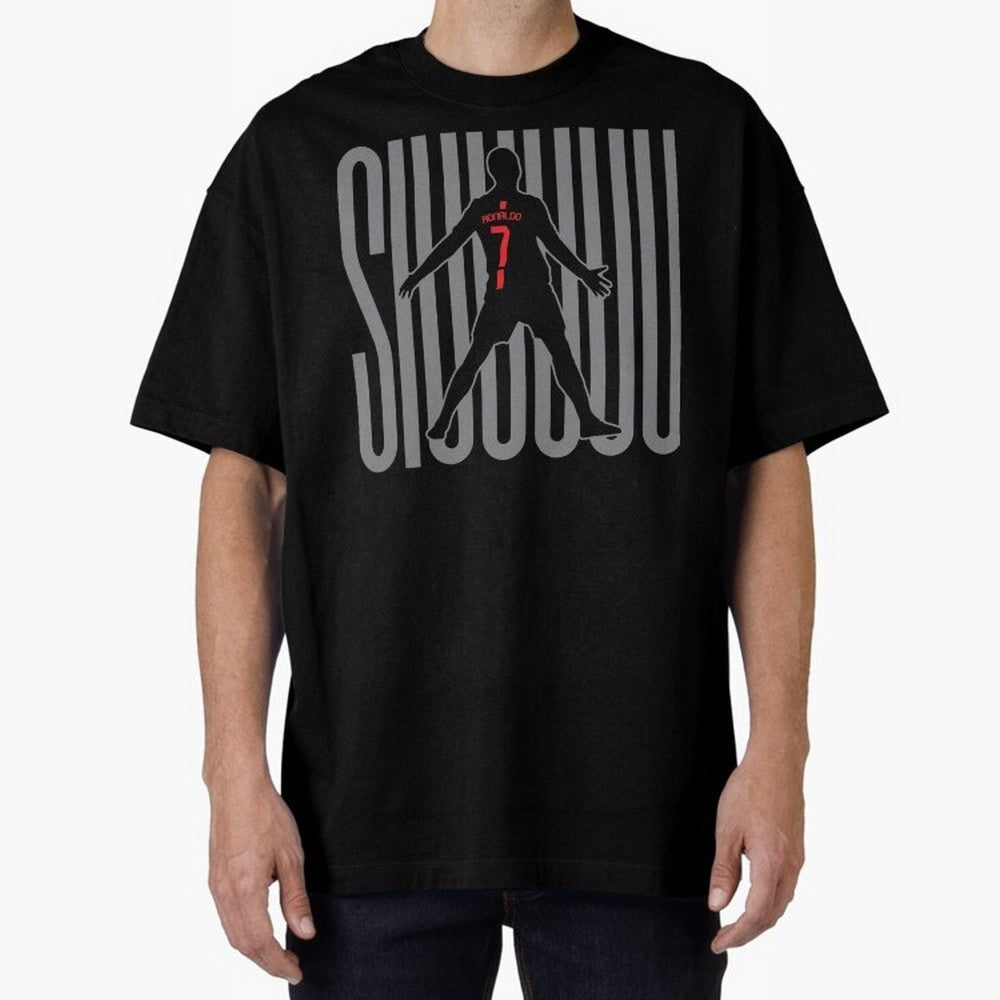 Siuuuuu Cristiano Ronaldo Oversized T-Shirt Celebrate the Biggest Stage of FIFA World Cup 2026 USA Canada Mexico for Fans of CR7 and Messi and England, Bringing Championship Spirit, Famous Goals, Roaring Crowds and International Football Unity;