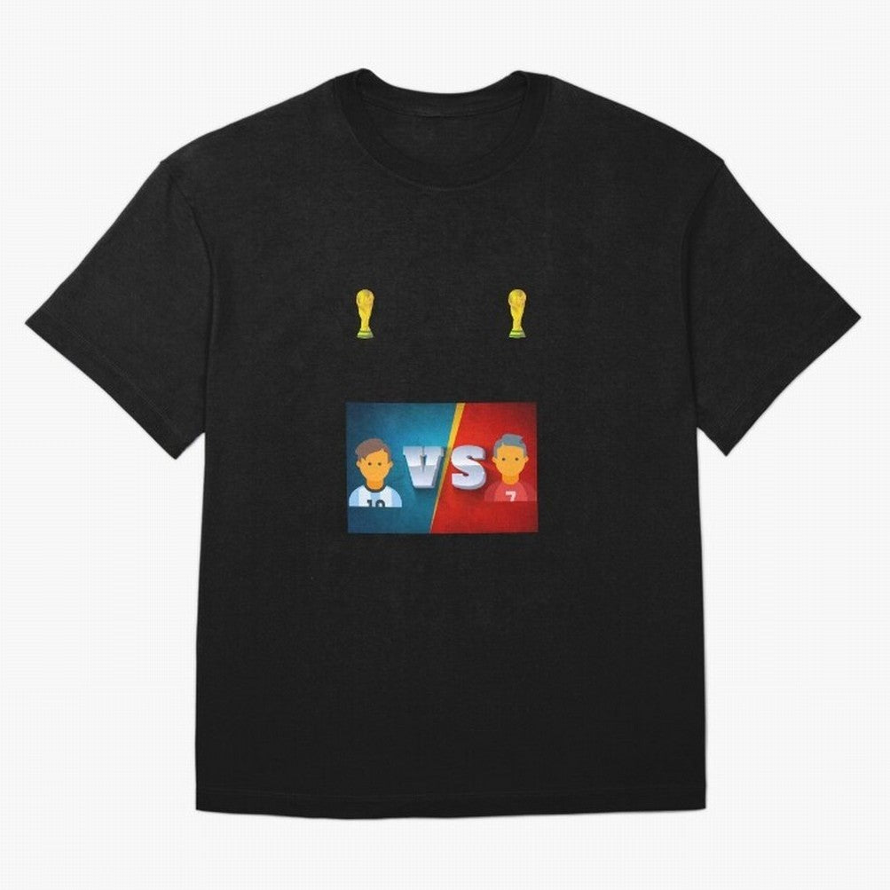 THE RONALDO VS MESSI Oversized T-Shirt Celebrate the Stars of FIFA World Cup 2026 USA Canada Mexico for Fans of Neymar and Argentina, France and Brazil, Bringing Stadium Chants, National Pride, Trophy Dreams and Unforgettable Football Memories;