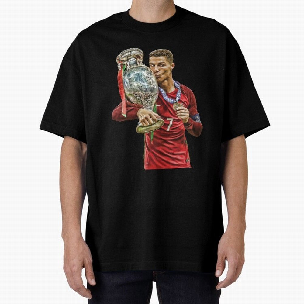 Cristiano Ronaldo Oversized T-Shirt Show Match Day Excitement for FIFA World Cup 2026 for Fans of CR7 and Portugal, Bringing Football Passion, Legendary Performances, Festival Vibes and Supporter Community; Made for Collectors Who Enjoy Iconic
