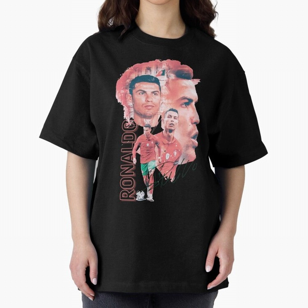 Cristiano Ronaldo Design Oversized T-Shirt Fuel the Hype around FIFA World Cup 2026 Celebrating Haaland and Mbappe, Spain Energy, Football Festival Excitement, Trophy Ambitions, Country Rivalries and Star Player Buzz; Perfect for People Who Love