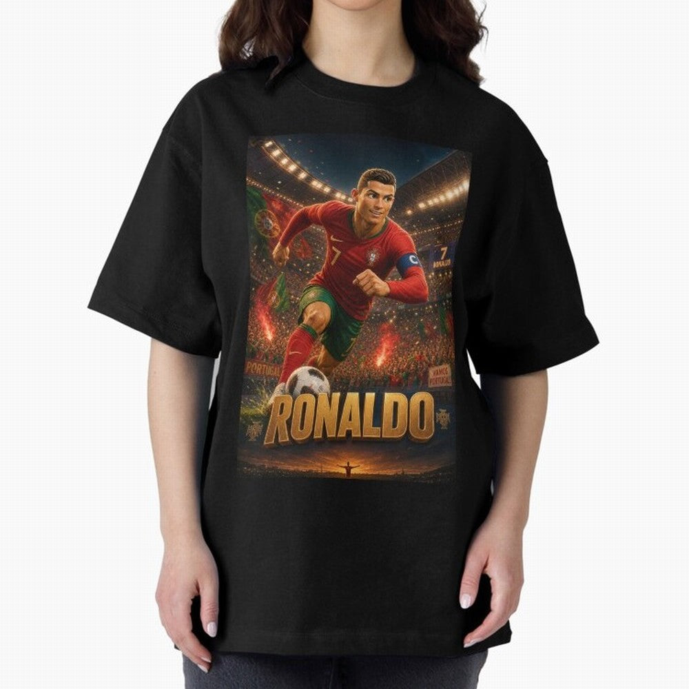 Ronaldo Oversized T-Shirt Support the Legends of FIFA World Cup 2026 USA Canada Mexico for Fans of Messi, CR7 and Mbappe and Spain, Bringing Tournament Hype, Historic Matchups, Family Viewing Parties and Global Sports Pride; Created for Match Day