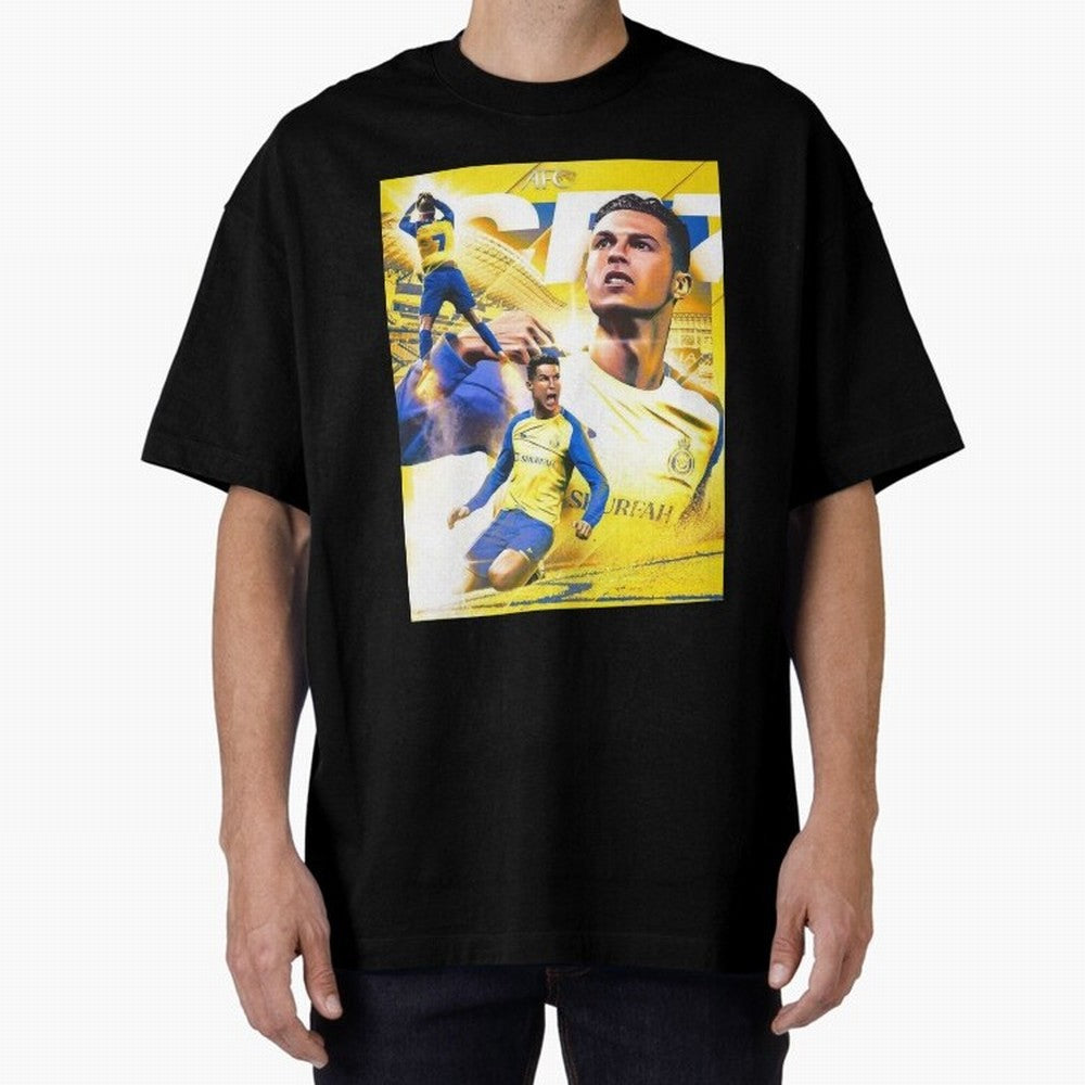 Cristiano Ronaldo Al-Nassr Football Club Oversized T-Shirt Make Every Kick Count in FIFA World Cup 2026 Group Stage Spirit, Featuring France, Neymar, Stadium Memories, Football Loyalty, International Chants and Championship Tradition; Ideal for