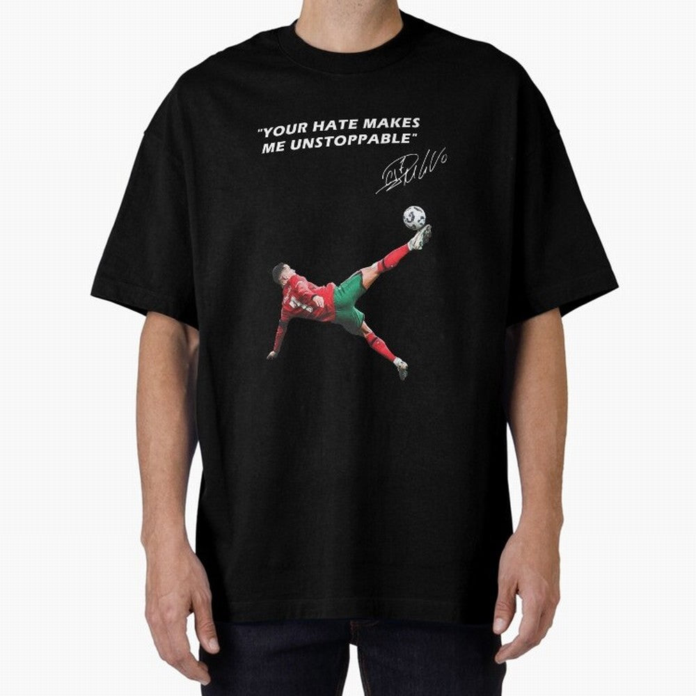 Cristiano Ronaldo Footballer Oversized T-Shirt Wear the Spirit of FIFA World Cup 2026 Spirit, Highlighting England and Germany, CR7, Supporter Pride, Iconic Celebrations, Legendary Names and Global Match Day Energy; Ideal for Football Dads,