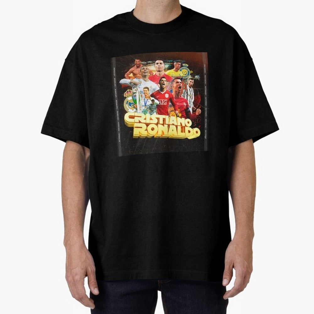 Cristiano Ronaldo Best of Career Oversized T-Shirt Relive the Noise and Pride of Global Football Passion for FIFA World Cup 2026 Group Stage, Centered on Neymar, Haaland and Cristiano Ronaldo, Spain, Football Festival Excitement, Trophy Ambitions,