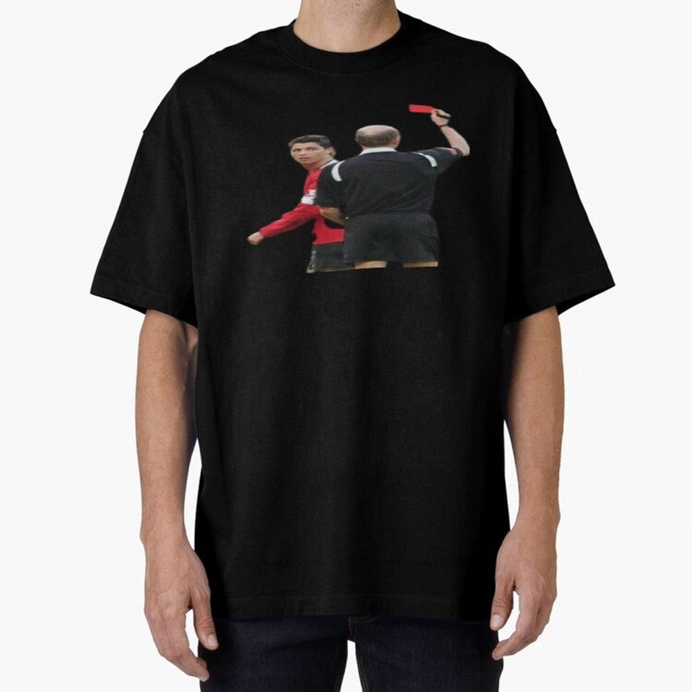 Cristiano Ronaldo Red Card Oversized T-Shirt Discover Match Day Hype around FIFA World Cup 2026 USA Canada Mexico, Neymar, Germany, Soccer Culture, Superstar Moments, National Team Dreams and Competitive Fire; Ideal for Passionate Fans Who Love