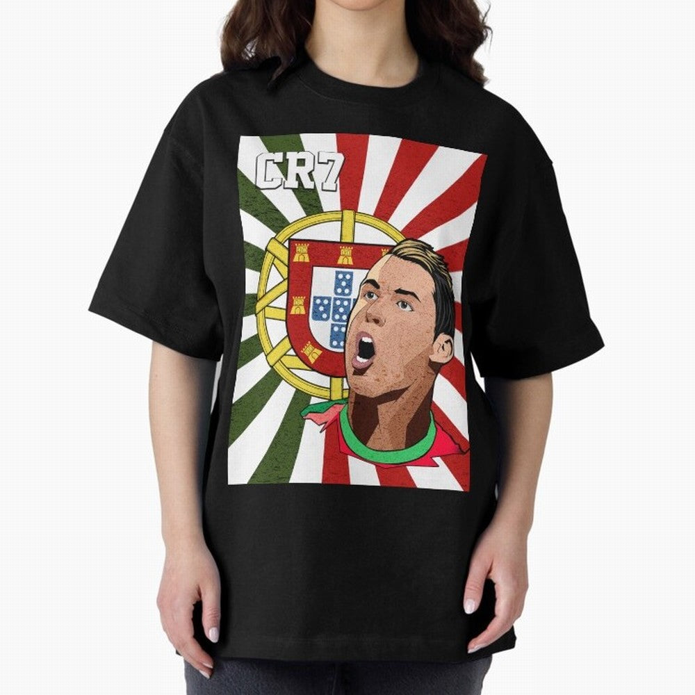 Cristiano Ronaldo 7 Oversized T-Shirt Step into FIFA World Cup 2026 Group Stage Filled with Mbappe and Neymar, Spain Energy, Classic Soccer Heritage, Championship Pressure, Fan Loyalty and International Pride; Great for Supporters Who Love