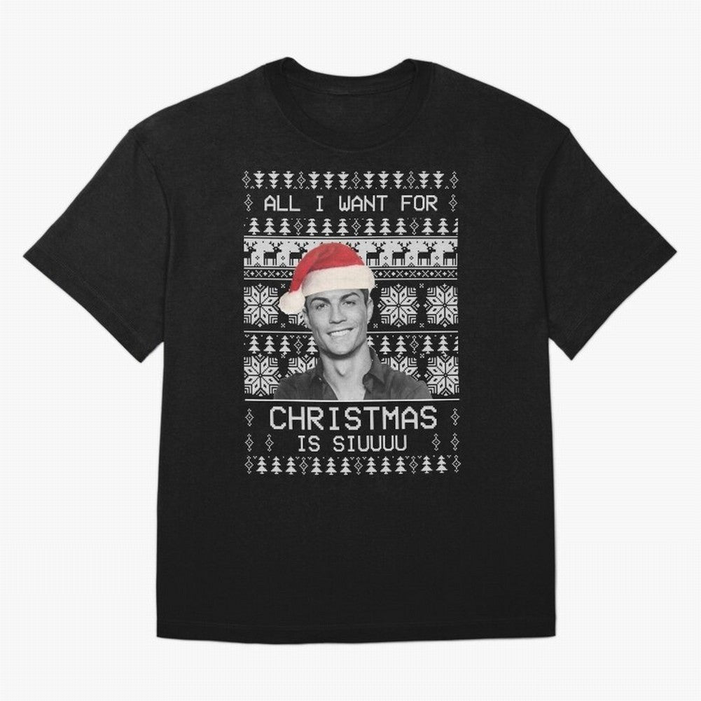 cristiano ronaldo siuuu funny christmas sweater Oversized T-Shirt Carry National Pride through Match Day Hype around FIFA World Cup 2026 USA Canada Mexico, Neymar, England, Tournament Hype, Historic Matchups, Family Viewing Parties and Global