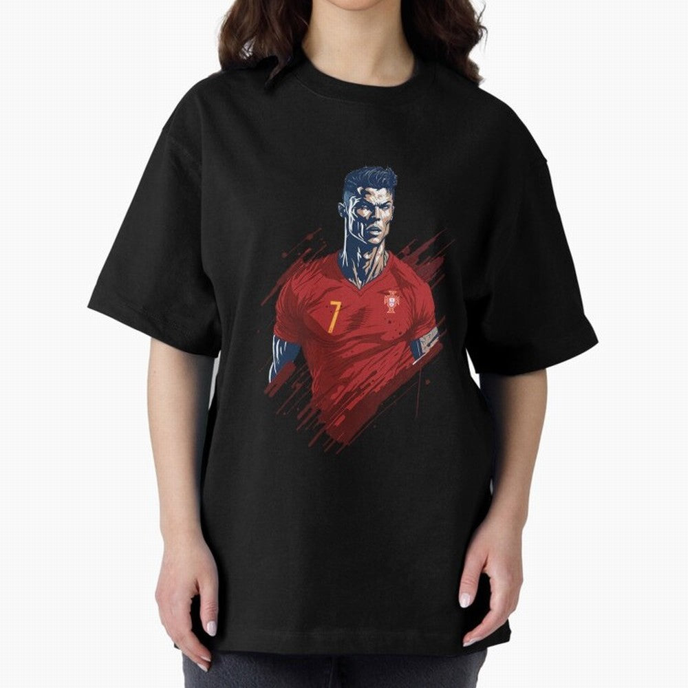 Cristiano Ronaldo splash art Oversized T-Shirt Stand Proud for the FIFA World Cup 2026 Group Stage Journey through CR7 and Messi Highlights, Argentina and Brazil Pride, Football History, Final Match Energy, Crowd Noise and Once in a Lifetime