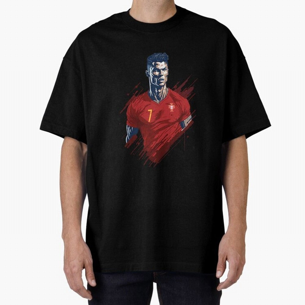 Cristiano Ronaldo splash art Oversized T-Shirt Stand Proud for the FIFA World Cup 2026 Group Stage Journey through CR7 and Messi Highlights, Argentina and Brazil Pride, Football History, Final Match Energy, Crowd Noise and Once in a Lifetime