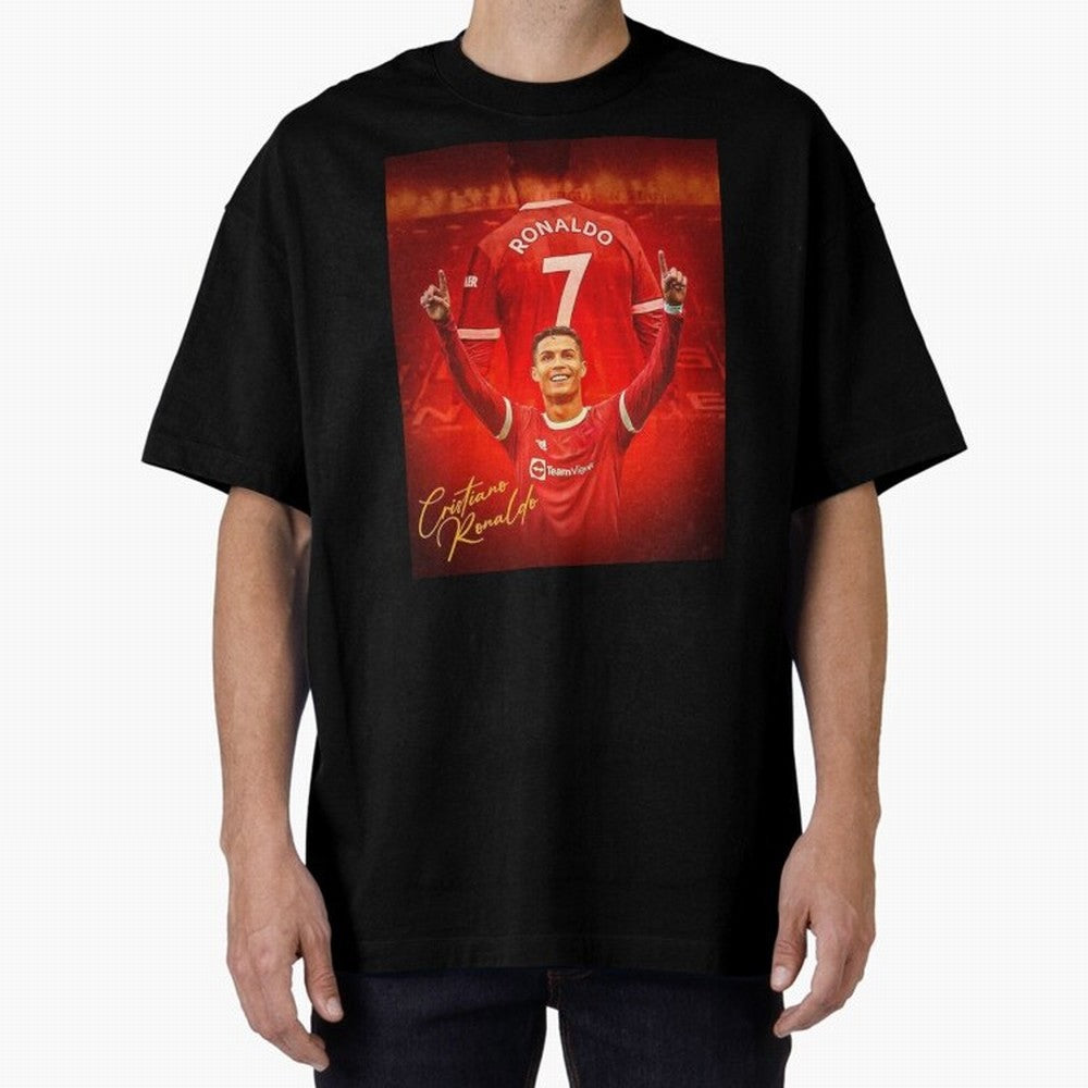 Cristiano Ronaldo Poster Oversized T-Shirt Treasure FIFA World Cup 2026 USA Canada Mexico Spirit, Driven by Portugal, Spain and Germany, Messi and Cristiano Ronaldo, Goal Celebration Energy, Supporter Heritage, Football Icons and Worldwide
