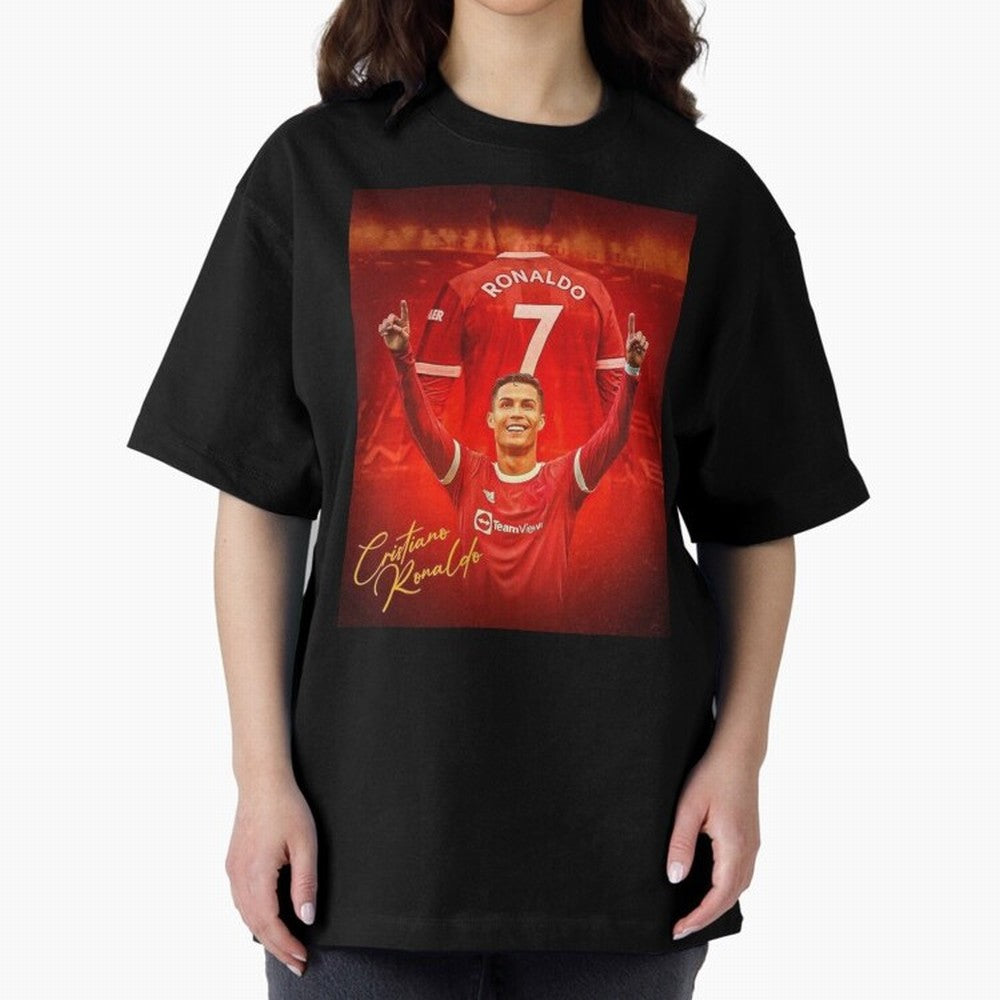 Cristiano Ronaldo Poster Oversized T-Shirt Treasure FIFA World Cup 2026 USA Canada Mexico Spirit, Driven by Portugal, Spain and Germany, Messi and Cristiano Ronaldo, Goal Celebration Energy, Supporter Heritage, Football Icons and Worldwide