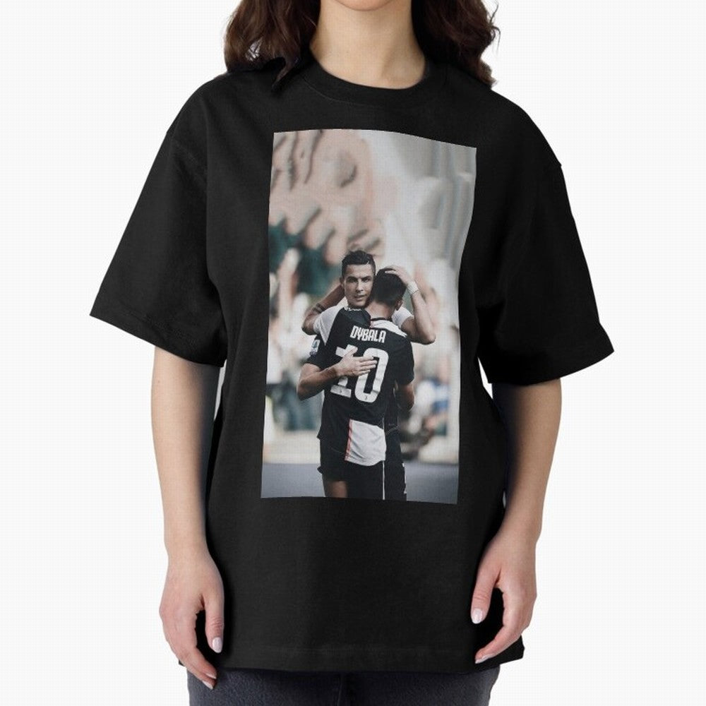 ronaldo with dybala Oversized T-Shirt Celebrate Rivalries and Pride in the FIFA World Cup 2026 Journey through Messi, Neymar and Mbappe Highlights, Germany Pride, Vintage Soccer Flavor, Modern Football Stars, National Flags and Final Night Emotion;