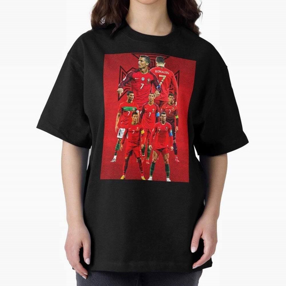 ronaldo Oversized T-Shirt Celebrate the Biggest Stage of FIFA World Cup 2026 USA Canada Mexico for Fans of Cristiano Ronaldo and France and Portugal, Bringing Worldwide Fan Energy, Dramatic Goals, Stadium Lights and Championship Celebrations;