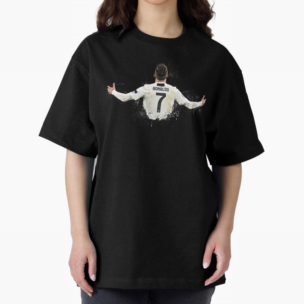Cristiano Ronaldo Juventus Abstract Paintings Oversized T-Shirt Celebrate the FIFA World Cup 2026 Group Stage Journey through CR7 and Messi Highlights, France and Portugal Pride, Goal Celebration Energy, Supporter Heritage, Football Icons and