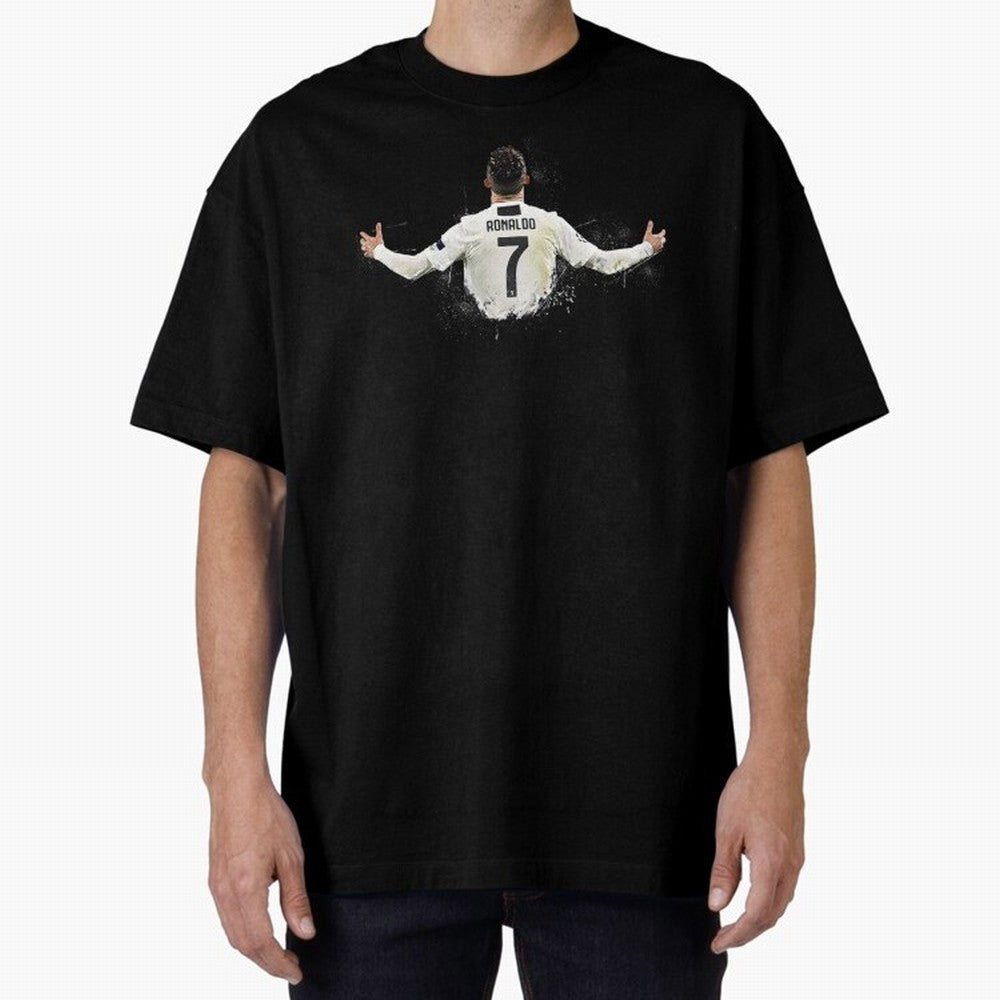 Cristiano Ronaldo Juventus Abstract Paintings Oversized T-Shirt Celebrate the FIFA World Cup 2026 Group Stage Journey through CR7 and Messi Highlights, France and Portugal Pride, Goal Celebration Energy, Supporter Heritage, Football Icons and