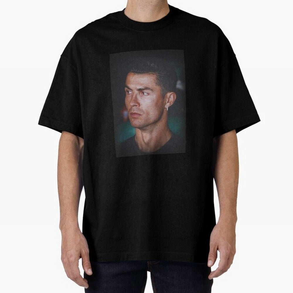 Cristiano Ronaldo Oversized T-Shirt Honor Football Greatness during FIFA World Cup 2026 USA Canada Mexico Connected to Messi and Cristiano Ronaldo, Spain and Netherlands Energy, Football Festival Excitement, Trophy Ambitions, Country Rivalries and