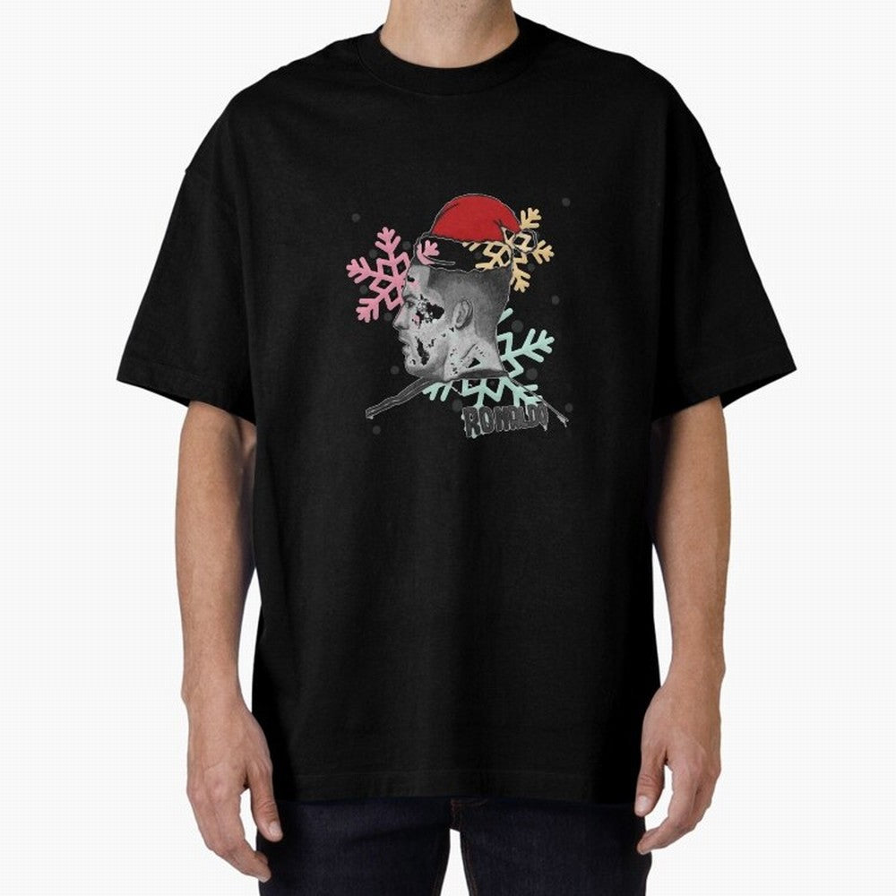 Cristiano Ronaldo and Christmas Oversized T-Shirt Celebrate the Magic of FIFA World Cup 2026 USA Canada Mexico Inspired by Haaland and Mbappe, Spain Energy, Fan Favorite Moments, National Team Passion, Big Match Drama and Soccer History; Great for