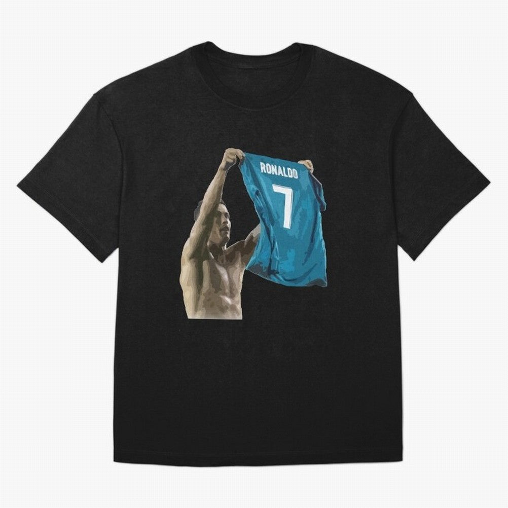 Cristiano Ronaldo celebration goal against Barcelona Oversized T-Shirt Represent the Passion of FIFA World Cup 2026 USA Canada Mexico Spirit, Driven by France, Messi, Football History, Final Match Energy, Crowd Noise and Once in a Lifetime Moments;