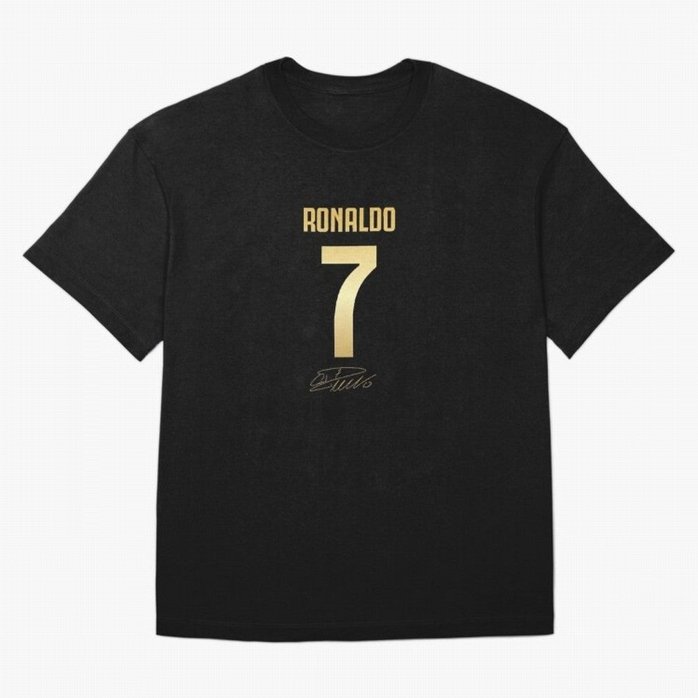 CR7 Cristiano Ronaldo Black And Gold Luxury Drawstring Bag Oversized T-Shirt Unlock FIFA World Cup 2026 Filled with Messi, CR7 and Mbappe, Argentina and Brazil Energy, Soccer Culture, Superstar Moments, National Team Dreams and Competitive Fire;