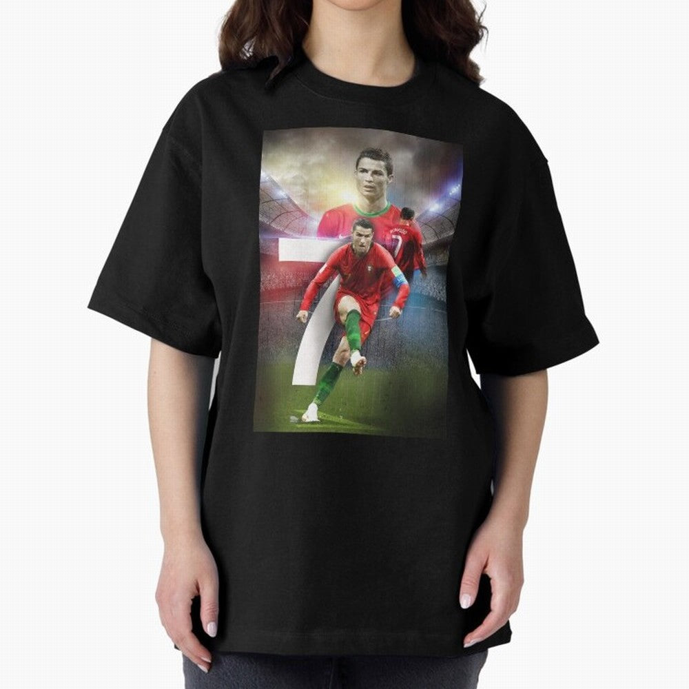 Cristiano Ronaldo Manchester United 4 Oversized T-Shirt Feel the Roar of FIFA World Cup 2026 Group Stage for Fans of Neymar, Haaland and Cristiano Ronaldo and Brazil, Portugal and Argentina, Bringing Football Festival Excitement, Trophy Ambitions,