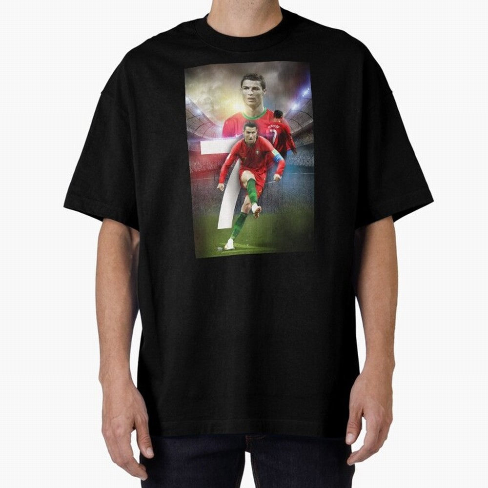 Cristiano Ronaldo Manchester United 4 Oversized T-Shirt Feel the Roar of FIFA World Cup 2026 Group Stage for Fans of Neymar, Haaland and Cristiano Ronaldo and Brazil, Portugal and Argentina, Bringing Football Festival Excitement, Trophy Ambitions,