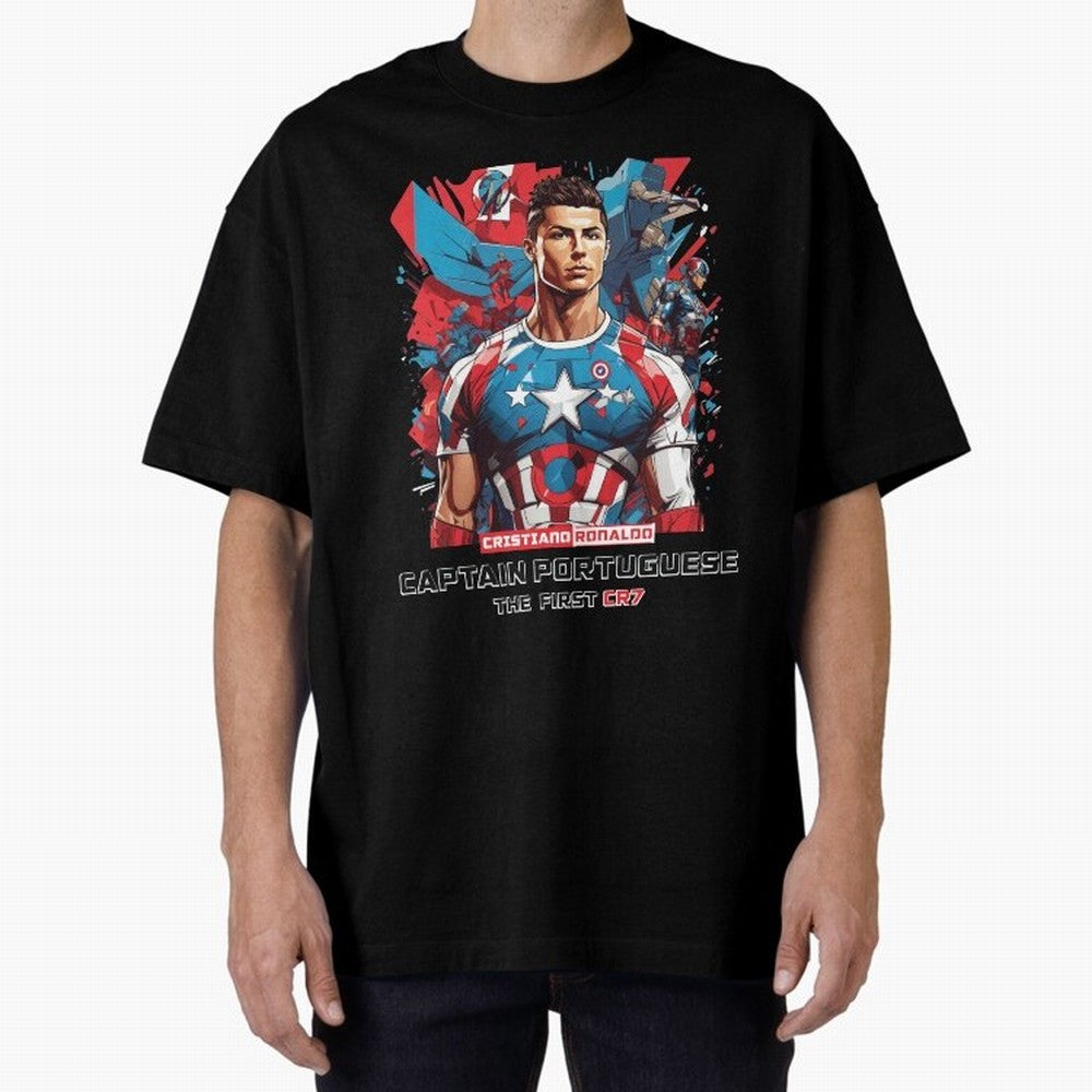 Cristiano Ronaldo Captain Portuguese Oversized T-Shirt Support Iconic Players in Match Day Hype around FIFA World Cup 2026, Neymar, Haaland and Cristiano Ronaldo, Argentina, France and Brazil, Football History, Final Match Energy, Crowd Noise and