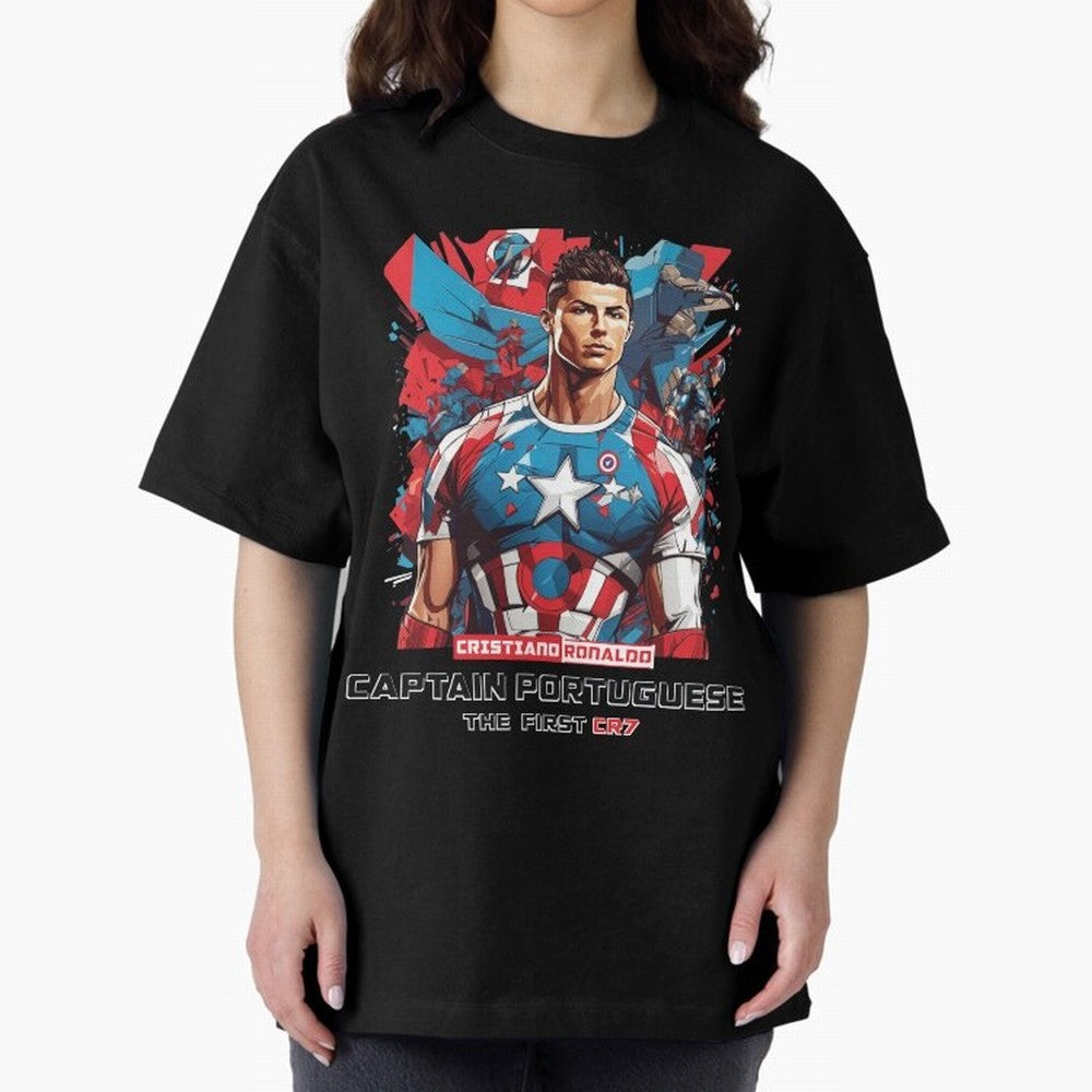 Cristiano Ronaldo Captain Portuguese Oversized T-Shirt Support Iconic Players in Match Day Hype around FIFA World Cup 2026, Neymar, Haaland and Cristiano Ronaldo, Argentina, France and Brazil, Football History, Final Match Energy, Crowd Noise and