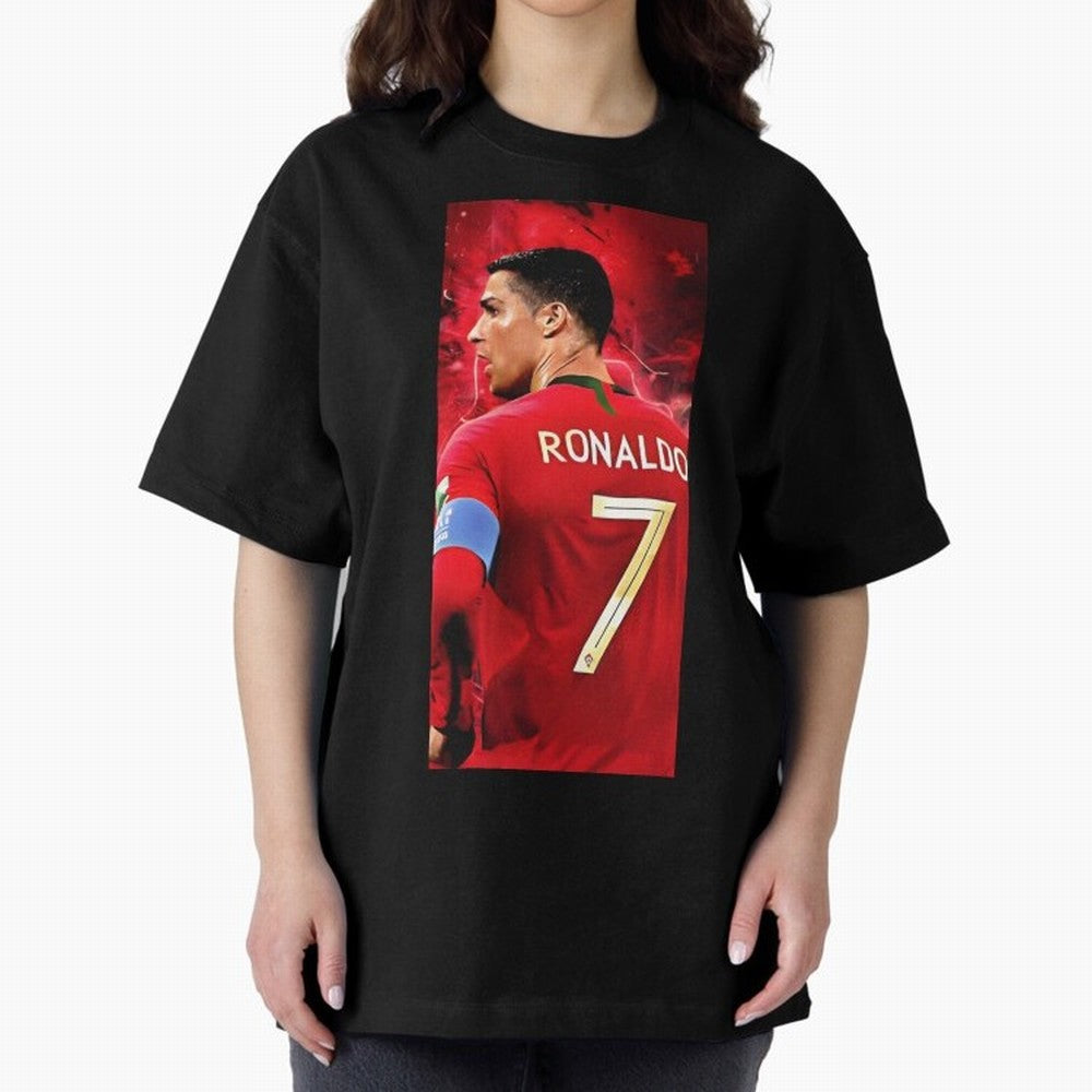 Cristiano Ronaldo Oversized T-Shirt Relive Legendary Nights from FIFA World Cup 2026 Group Stage Connected to Messi and Cristiano Ronaldo, Netherlands Energy, Vintage Soccer Flavor, Modern Football Stars, National Flags and Final Night Emotion;
