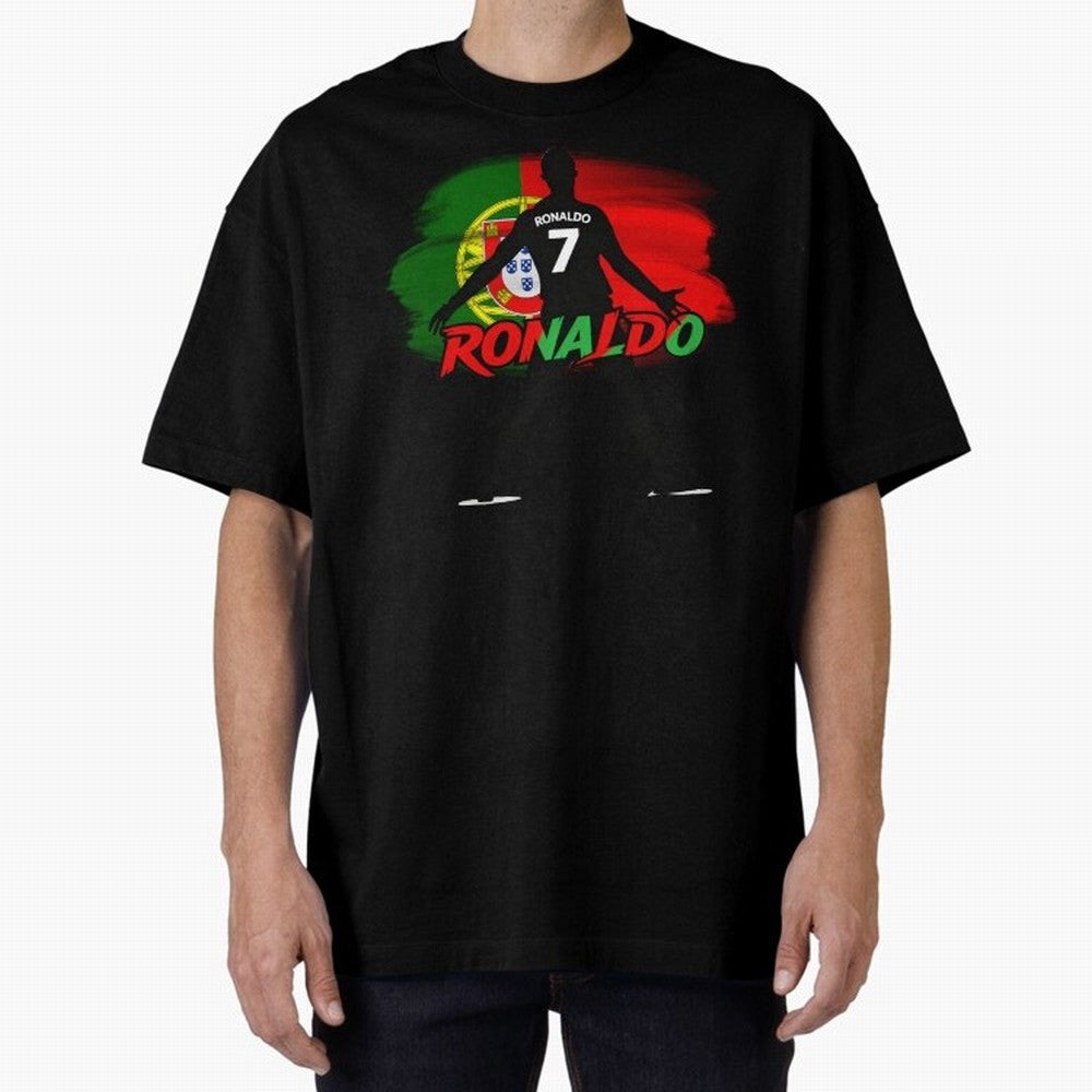 Portugal CR7 Fan World Cup Oversized T-Shirt Join Supporters Worldwide for the FIFA World Cup 2026 Journey through Cristiano Ronaldo Highlights, Germany Pride, Retro Football Energy, Iconic Rivalries, Trophy Chase Drama and Stadium Atmosphere;