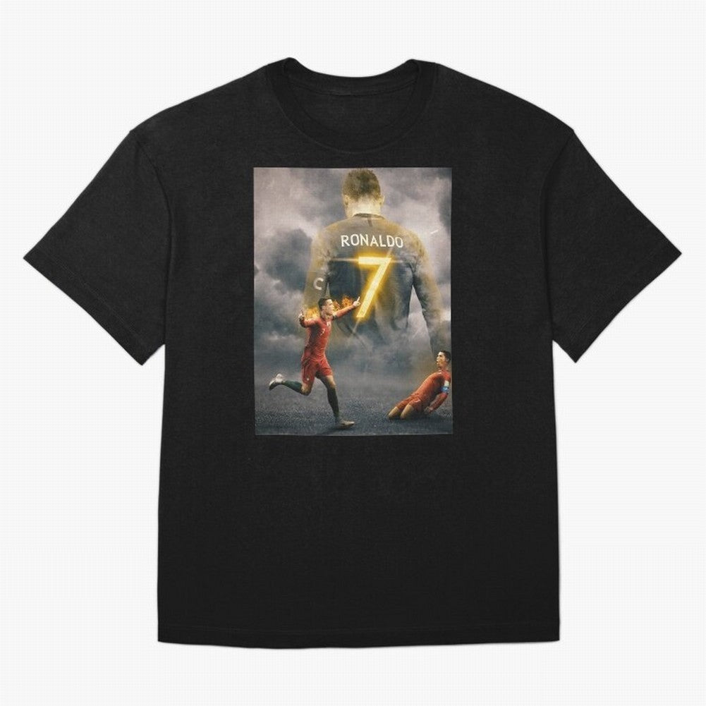 Art CR7 Wallpaper Oversized T-Shirt Honor Football Greatness during FIFA World Cup 2026 Spirit, Built around Argentina, Mbappe and Neymar, Football Festival Excitement, Trophy Ambitions, Country Rivalries and Star Player Buzz; Ideal for Fans Who