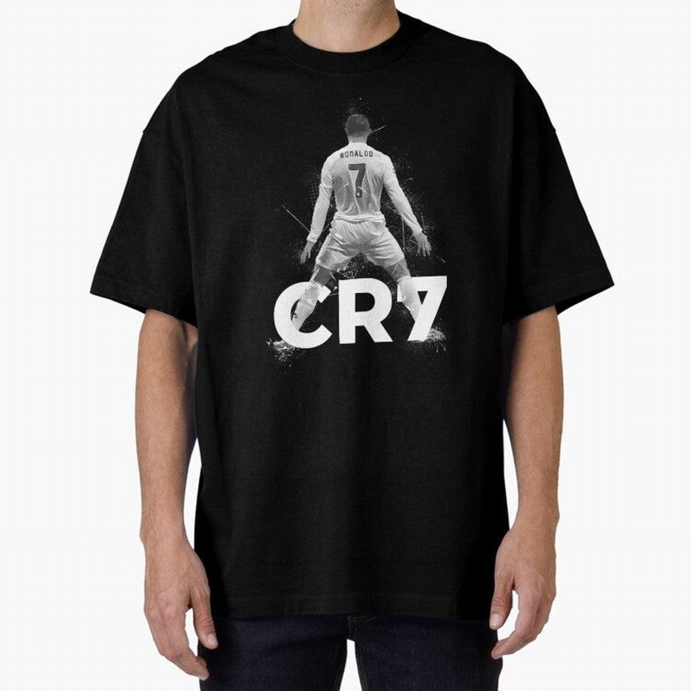 Cristiano Ronaldo CR7 Oversized T-Shirt Show Support during Global Football Passion for FIFA World Cup 2026 Group Stage, Highlighting Messi and Cristiano Ronaldo, Brazil, Retro Football Energy, Iconic Rivalries, Trophy Chase Drama and Stadium