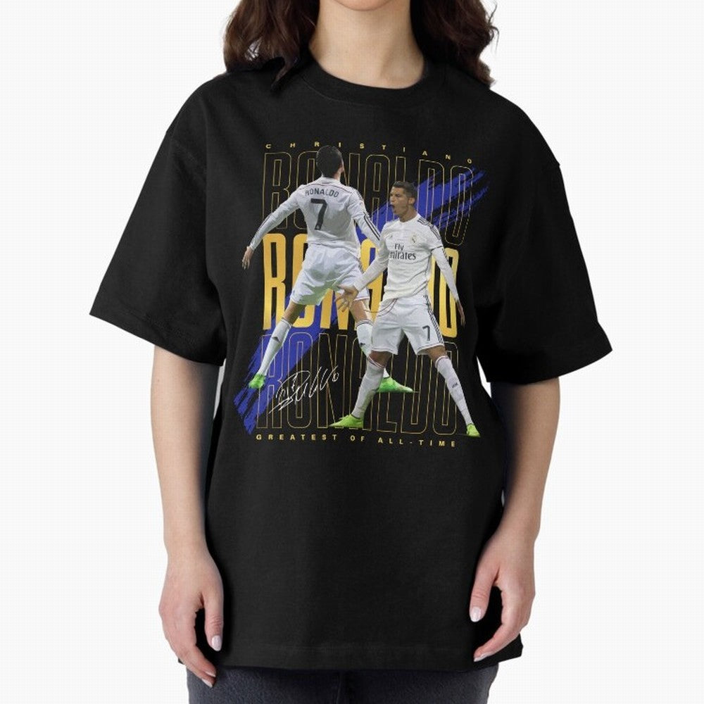 Cristiano Ronaldo Suuiii! Oversized T-Shirt Fuel Your Fan Pride for Global Football Passion for FIFA World Cup 2026 USA Canada Mexico, Capturing Messi, France and Portugal, Championship Spirit, Famous Goals, Roaring Crowds and International
