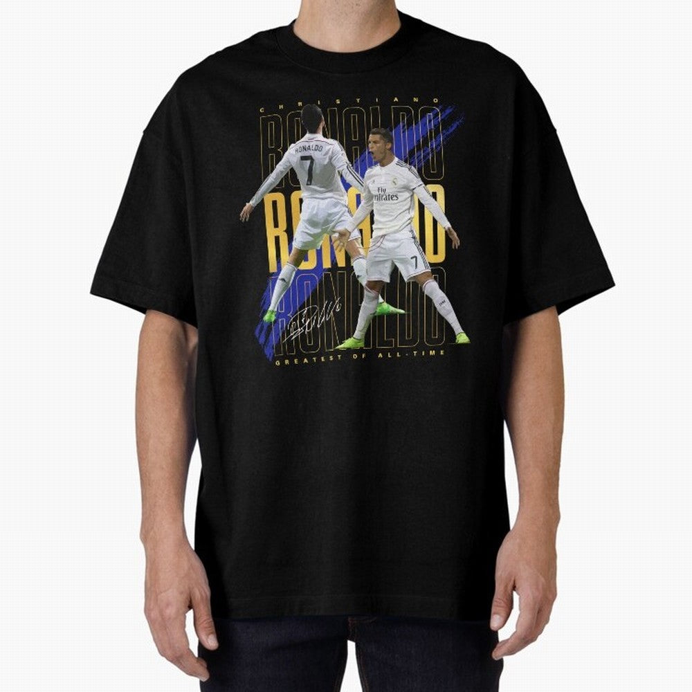 Cristiano Ronaldo Suuiii! Oversized T-Shirt Fuel Your Fan Pride for Global Football Passion for FIFA World Cup 2026 USA Canada Mexico, Capturing Messi, France and Portugal, Championship Spirit, Famous Goals, Roaring Crowds and International