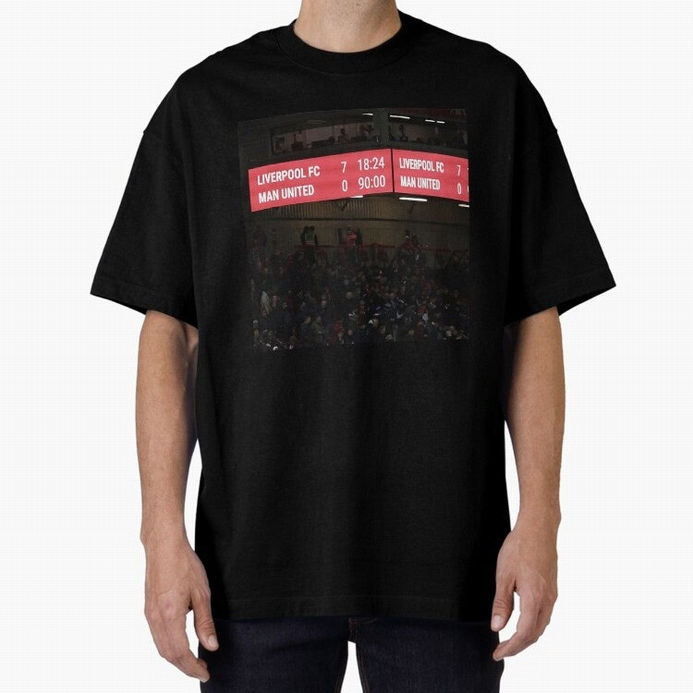 Liverpool 7 - 0 Manchester United Oversized T-Shirt Elevate Global Football Passion for FIFA World Cup 2026 USA Canada Mexico, Centered on Haaland, France and Portugal, Vintage Soccer Flavor, Modern Football Stars, National Flags and Final Night