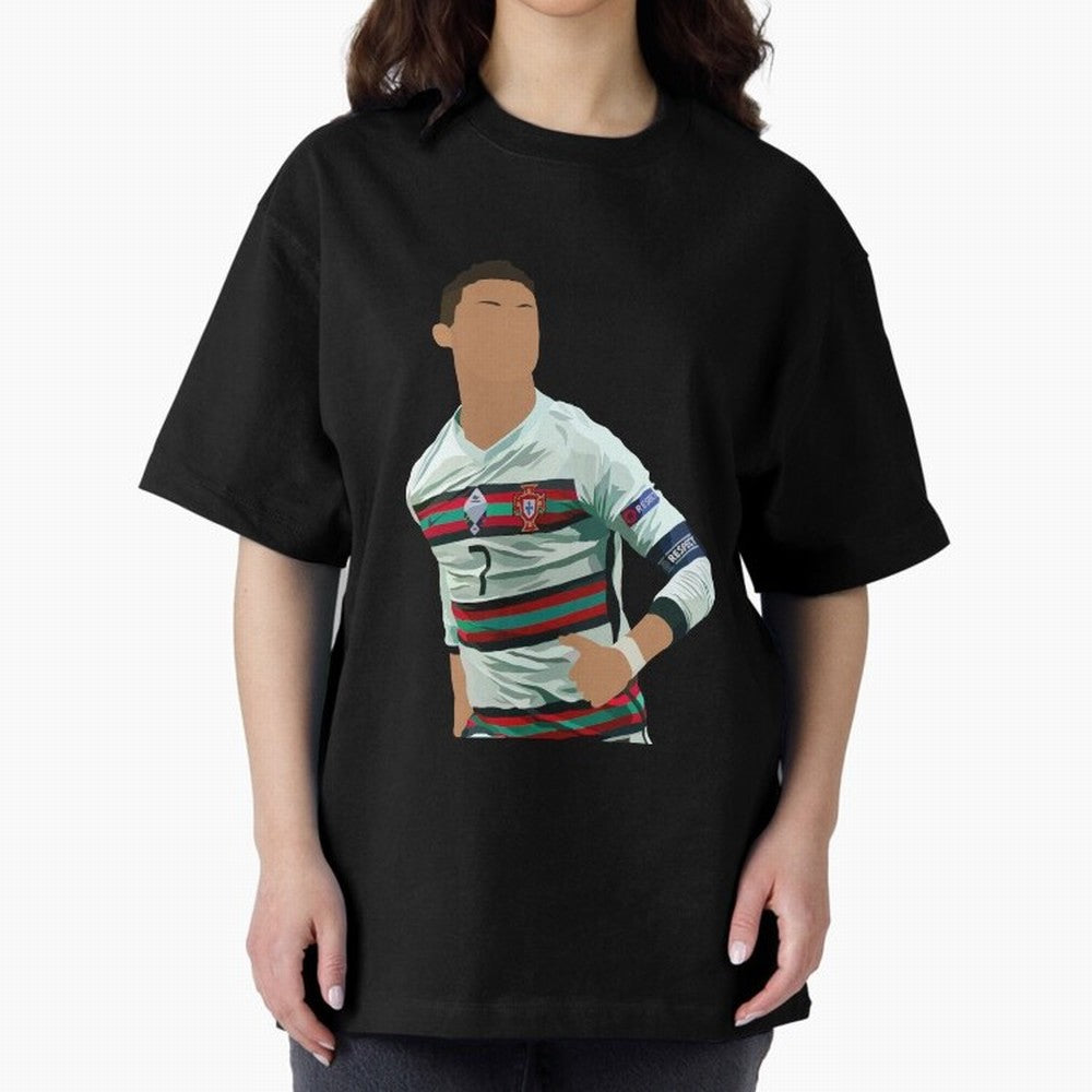 Cristiano Ronaldo Portugal Oversized T-Shirt Honor the Football Icons of FIFA World Cup 2026 for Fans of Cristiano Ronaldo and Germany, Bringing Football Festival Excitement, Trophy Ambitions, Country Rivalries and Star Player Buzz; Ideal for