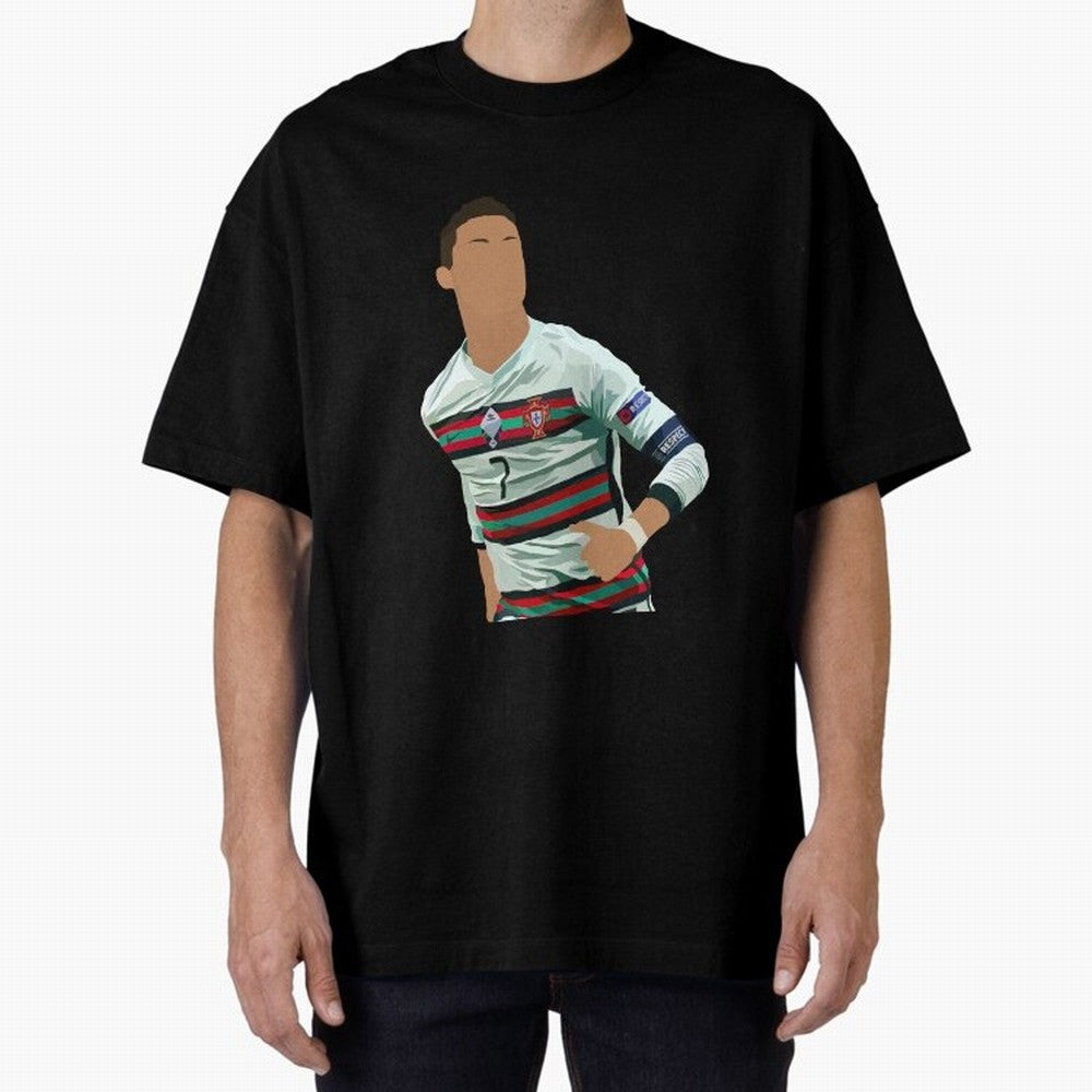 Cristiano Ronaldo Portugal Oversized T-Shirt Honor the Football Icons of FIFA World Cup 2026 for Fans of Cristiano Ronaldo and Germany, Bringing Football Festival Excitement, Trophy Ambitions, Country Rivalries and Star Player Buzz; Ideal for
