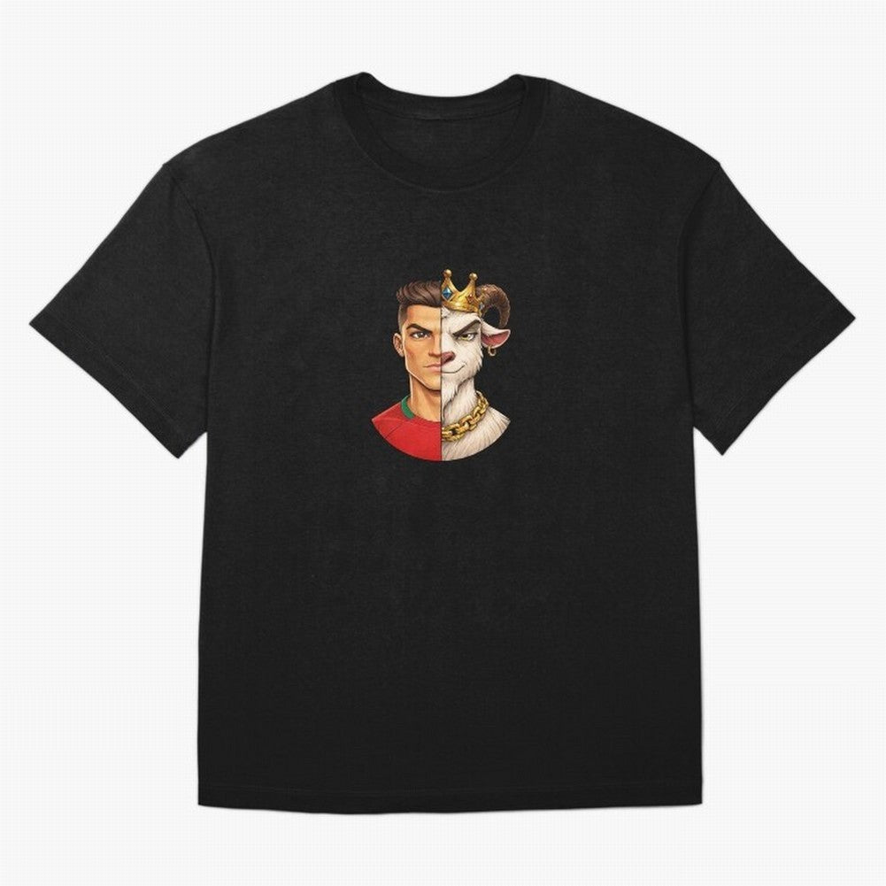Half Man Half Goat - Cristiano Ronaldo Oversized T-Shirt Support Global Football Passion for FIFA World Cup 2026, Celebrating Cristiano Ronaldo, Argentina, France and Brazil, Football History, Final Match Energy, Crowd Noise and Once in a Lifetime