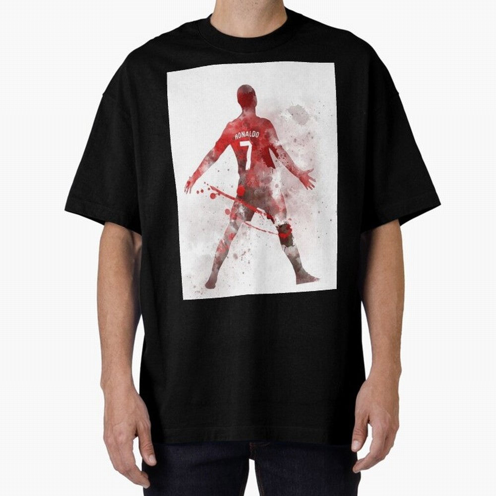 Cristiano Ronaldo Oversized T-Shirt Feel the Roar of FIFA World Cup 2026 USA Canada Mexico for Fans of Haaland and Mbappe and Argentina, Bringing Championship Spirit, Famous Goals, Roaring Crowds and International Football Unity; Ideal for