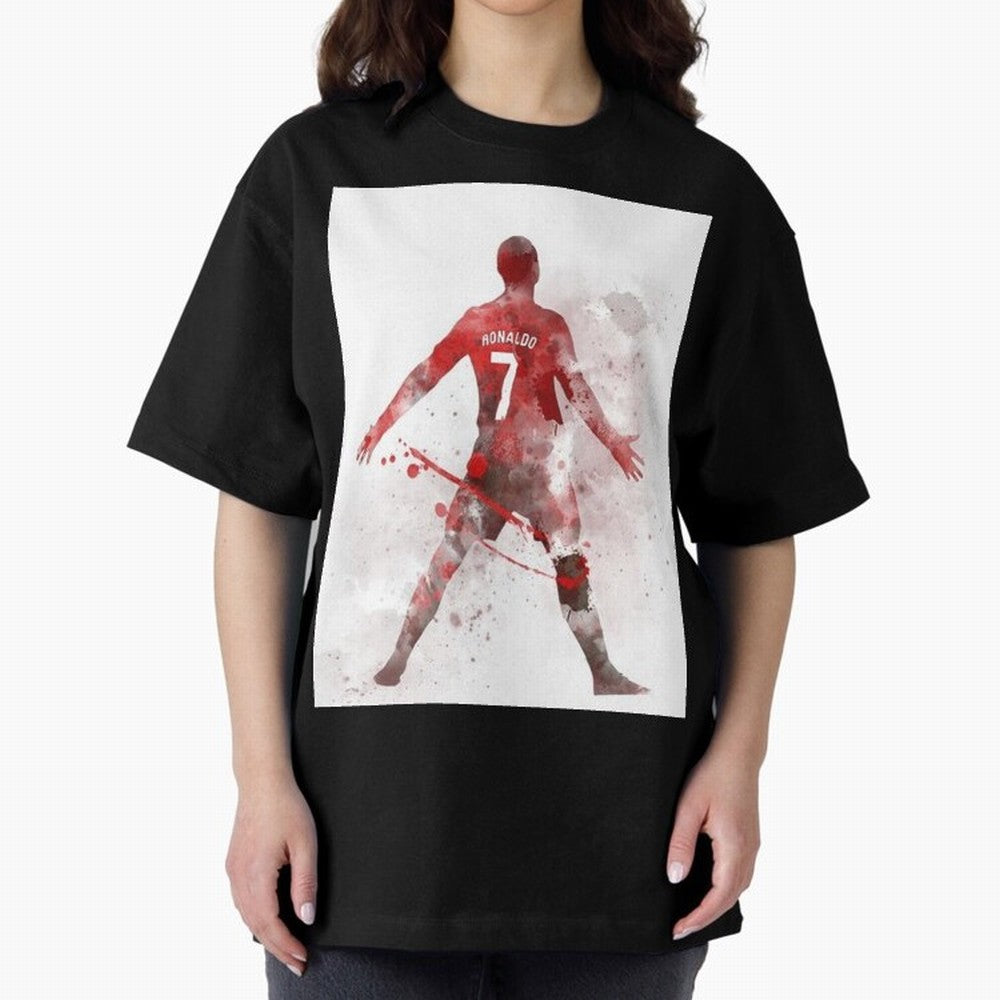 Cristiano Ronaldo Oversized T-Shirt Feel the Roar of FIFA World Cup 2026 USA Canada Mexico for Fans of Haaland and Mbappe and Argentina, Bringing Championship Spirit, Famous Goals, Roaring Crowds and International Football Unity; Ideal for