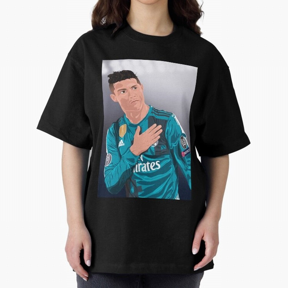 Cristiano Ronaldo Oversized T-Shirt Stand Out with Spirit from Match Day Hype around FIFA World Cup 2026, Mbappe and Neymar, Argentina and Brazil, Football Festival Excitement, Trophy Ambitions, Country Rivalries and Star Player Buzz; Ideal for
