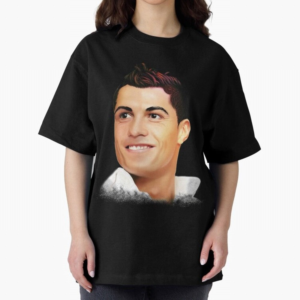 Cristiano Ronaldo CR7 | Digital Painting Oversized T-Shirt Support FIFA World Cup 2026 for Fans of Cristiano Ronaldo, Haaland and CR7 and Portugal, Bringing Football Passion, Legendary Performances, Festival Vibes and Supporter Community; Perfect