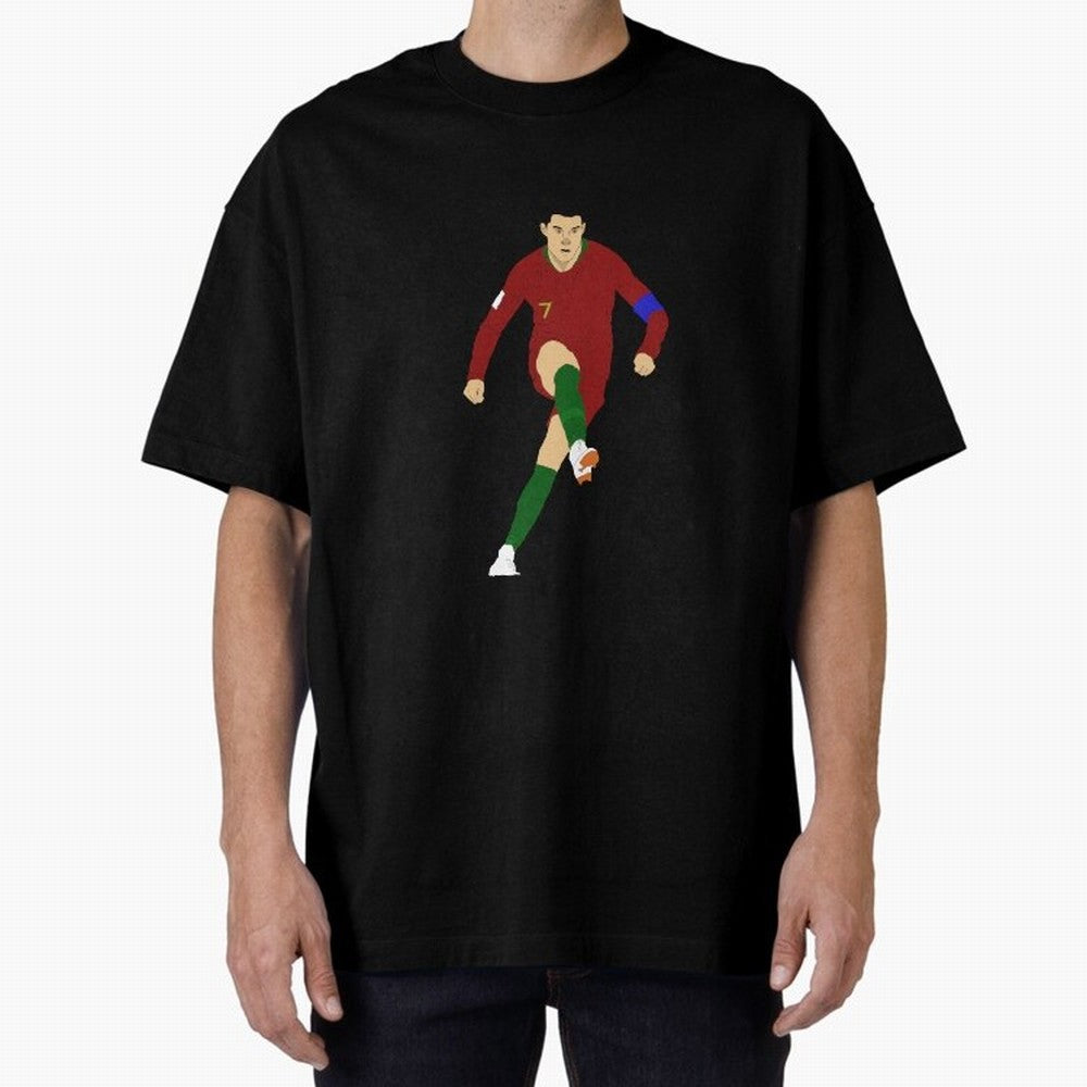Cristian Ronaldo Design - Portugal - Real Madrid - Illustration - Cartoon - T-Shirt - Shirt - Sticker - Phone Case - CR7 Oversized T-Shirt Make Memories around FIFA World Cup 2026 Group Stage for Fans of Mbappe and Neymar and Spain, Bringing