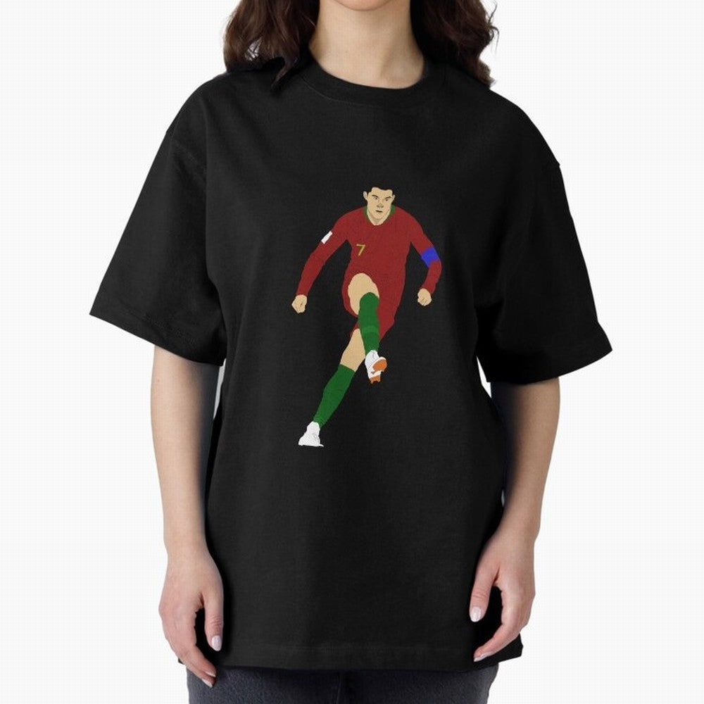 Cristian Ronaldo Design - Portugal - Real Madrid - Illustration - Cartoon - T-Shirt - Shirt - Sticker - Phone Case - CR7 Oversized T-Shirt Make Memories around FIFA World Cup 2026 Group Stage for Fans of Mbappe and Neymar and Spain, Bringing