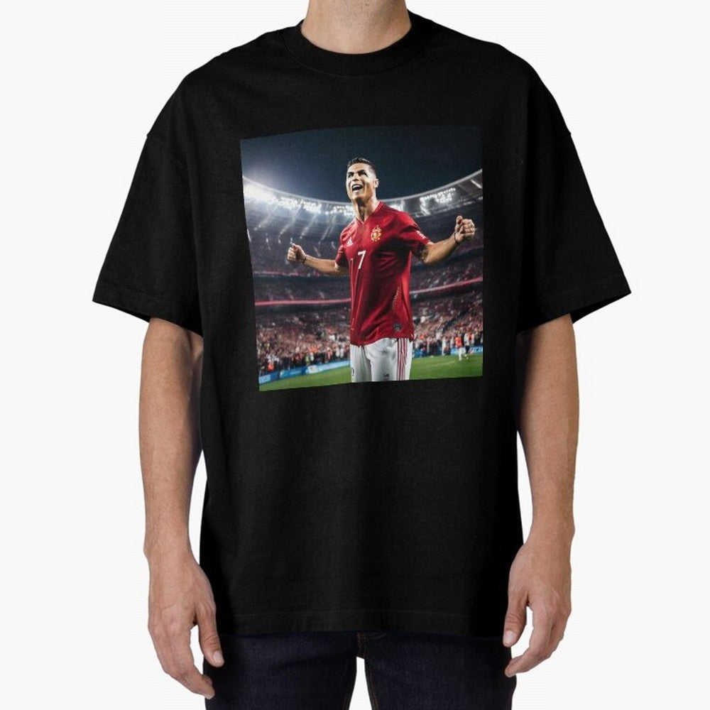 cristiano ronaldo celebrates goal Oversized T-Shirt Experience Match Day Hype around FIFA World Cup 2026 Group Stage, Messi, Neymar and Mbappe, Germany, Sports Nostalgia, International Competition, Famous Players and Unforgettable Victories; Ideal