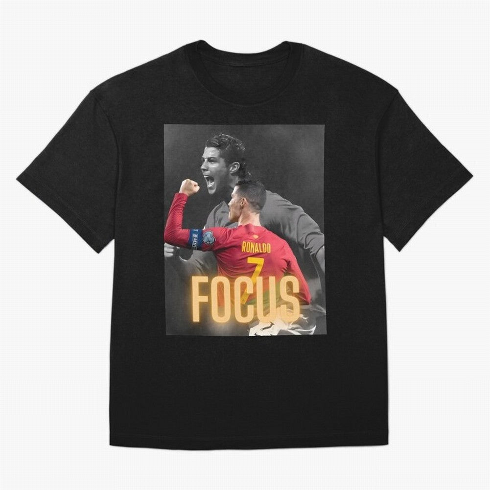 Focus With CR7 Oversized T-Shirt Join Supporters Worldwide for FIFA World Cup 2026 USA Canada Mexico Featuring Mbappe, France and Portugal Energy, Fan Favorite Moments, National Team Passion, Big Match Drama and Soccer History; Perfect for People