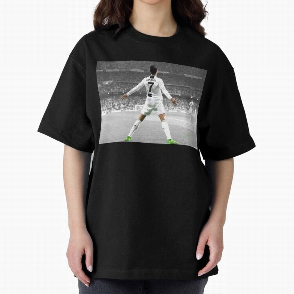 Cristiano Ronaldo Oversized T-Shirt Celebrate the Biggest Stage of Match Day Hype around FIFA World Cup 2026 USA Canada Mexico, Messi, Neymar and Mbappe, England, Football Passion, Legendary Performances, Festival Vibes and Supporter Community;