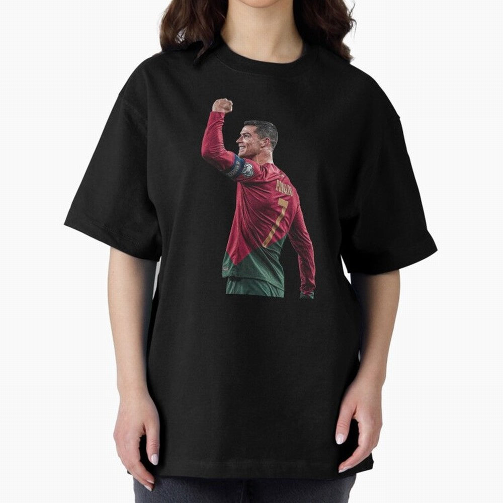 Cristiano Ronaldo Oversized T-Shirt Feel International Energy from Global Football Passion for FIFA World Cup 2026 USA Canada Mexico, Made for Messi, Neymar and Mbappe, Argentina, Goal Celebration Energy, Supporter Heritage, Football Icons and