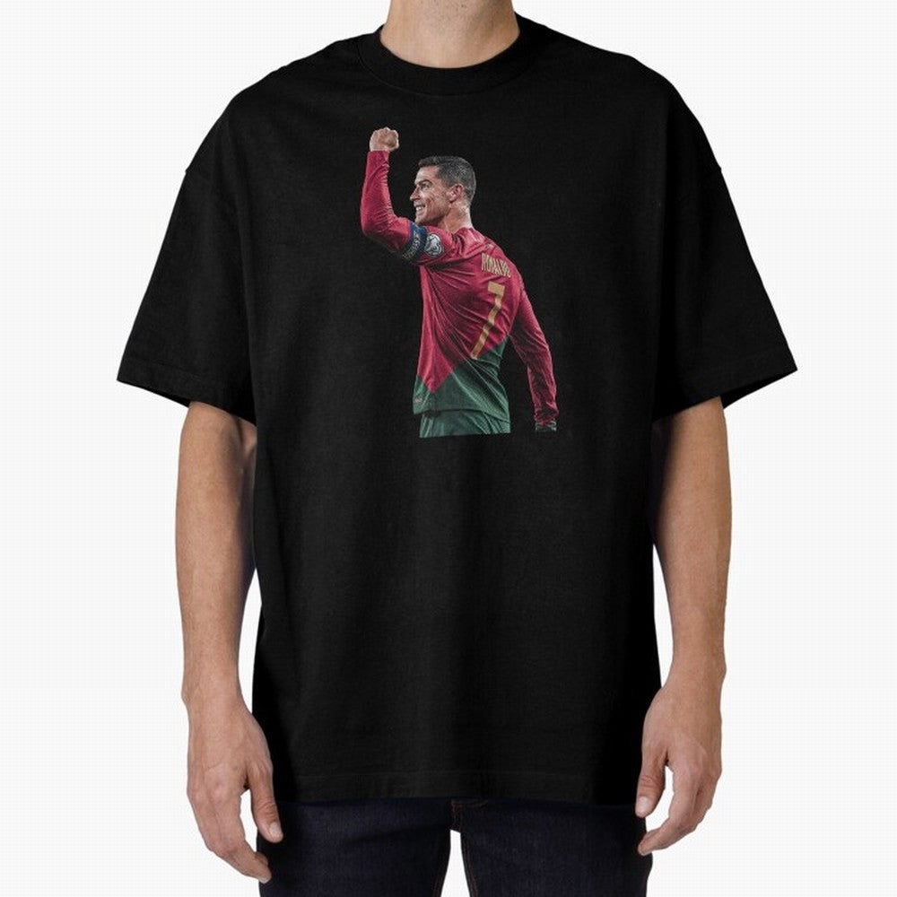 Cristiano Ronaldo Oversized T-Shirt Feel International Energy from Global Football Passion for FIFA World Cup 2026 USA Canada Mexico, Made for Messi, Neymar and Mbappe, Argentina, Goal Celebration Energy, Supporter Heritage, Football Icons and