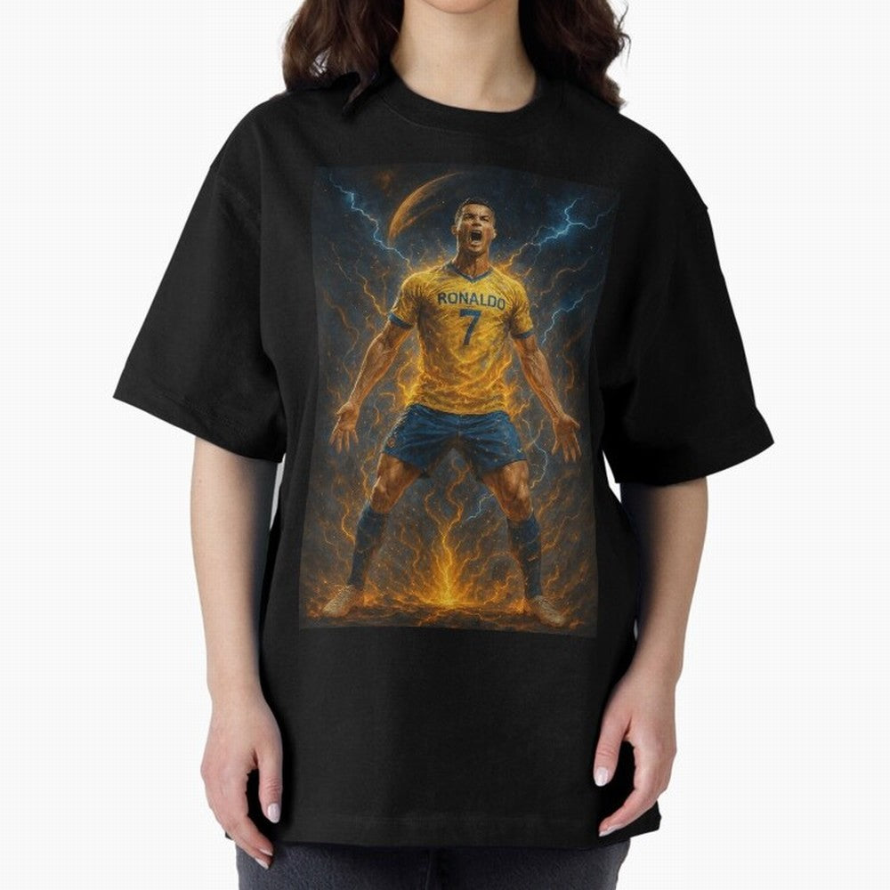 Cristiano Ronaldo Oversized T-Shirt Mark the FIFA World Cup 2026 Group Stage Journey through Cristiano Ronaldo, Haaland and CR7 Highlights, Brazil, Portugal and Argentina Pride, Vintage Soccer Flavor, Modern Football Stars, National Flags and Final