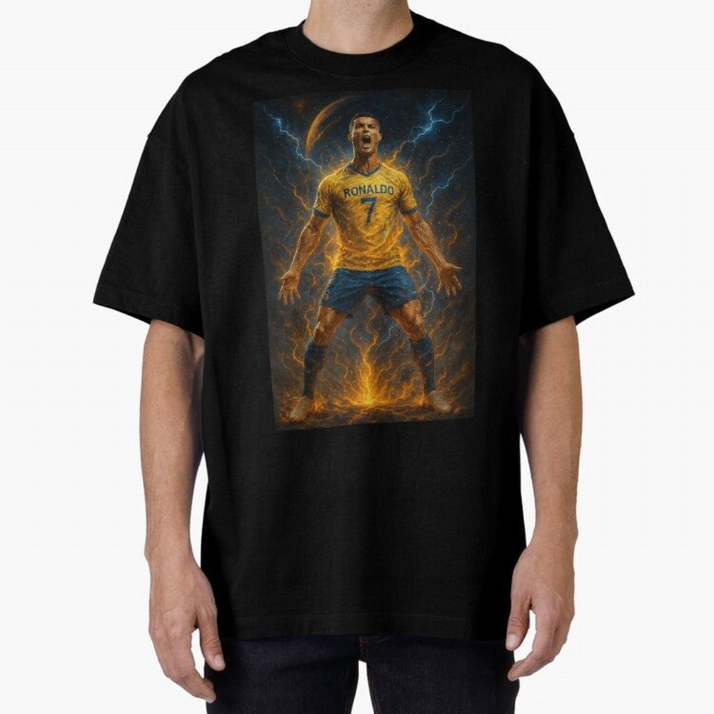 Cristiano Ronaldo Oversized T-Shirt Mark the FIFA World Cup 2026 Group Stage Journey through Cristiano Ronaldo, Haaland and CR7 Highlights, Brazil, Portugal and Argentina Pride, Vintage Soccer Flavor, Modern Football Stars, National Flags and Final